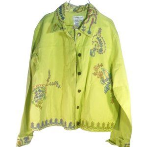 NWT COLDWATER CREEK Women Green Jacket Size PXL